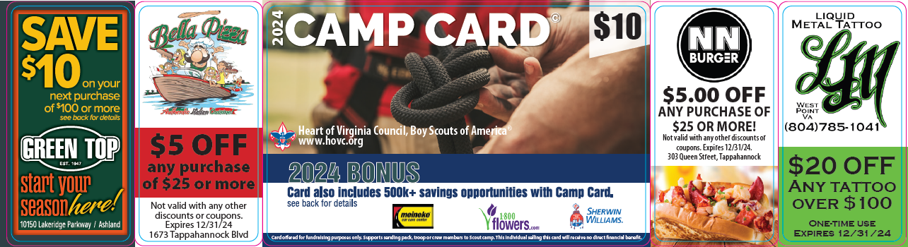 2024 Camp Card - Northern Neck front