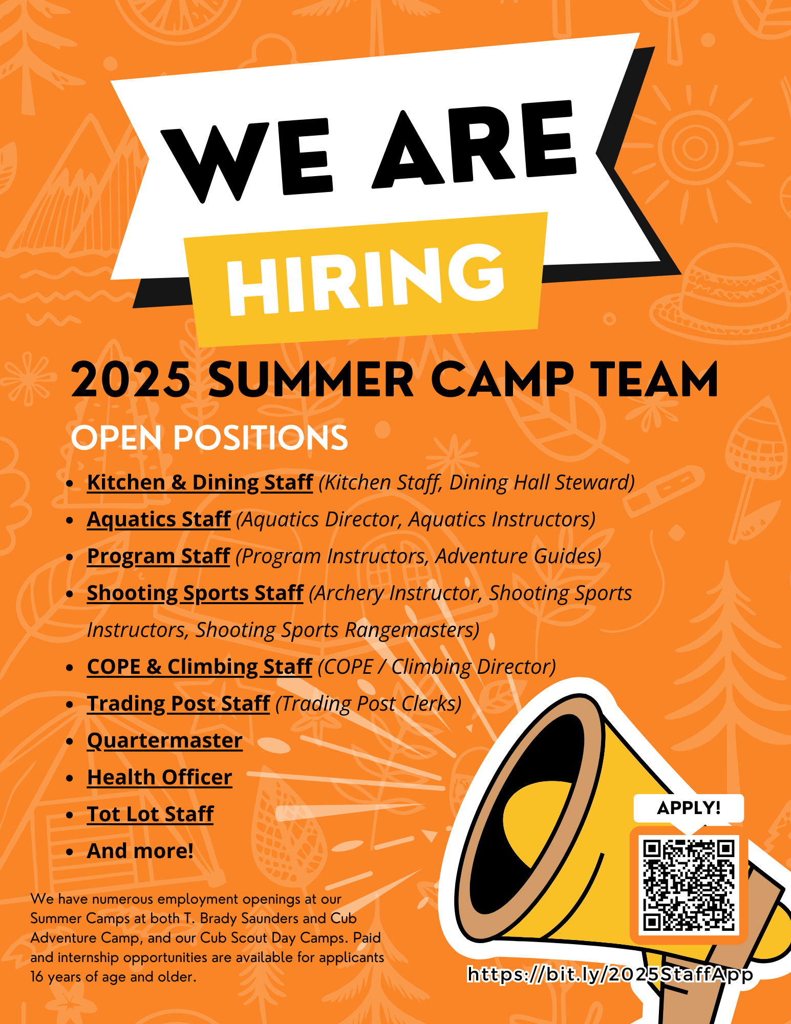 We Are Hiring Summer Camp