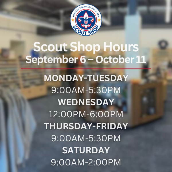 Fall Scout Shop Hours Fall Scout Shop Hours