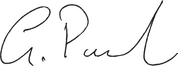 Glen Pounder signature - National SYT